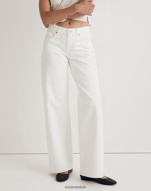 Madewell Women Low-Rise Superwide-Leg Jeans Clothing Tile White 8P4862498