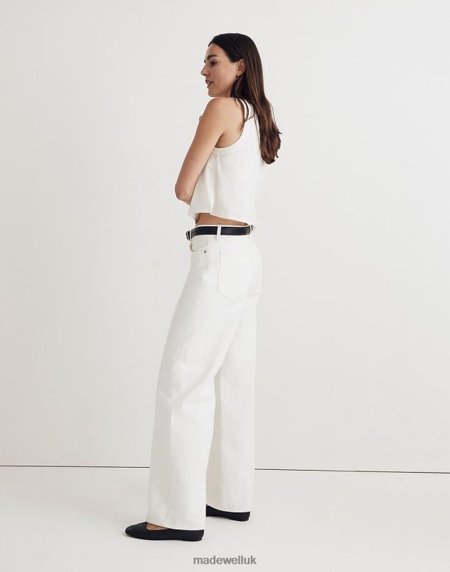 Madewell Women Low-Rise Superwide-Leg Jeans Clothing Tile White 8P4862498