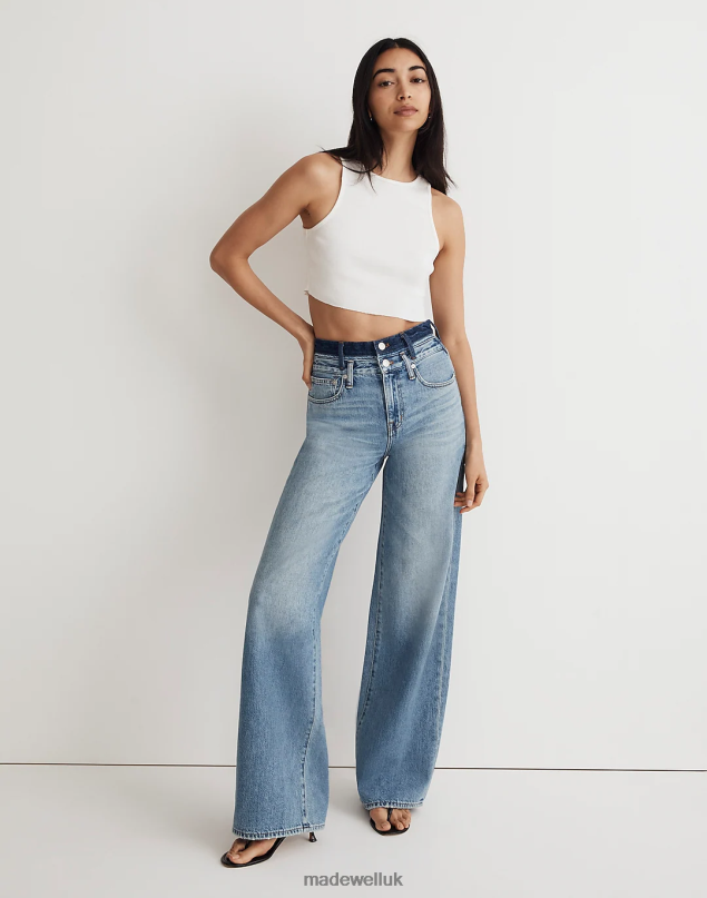 Madewell Women Molly Dickson Double-Waistband Straight Jeans Clothing Collamer Wash 8P4861066