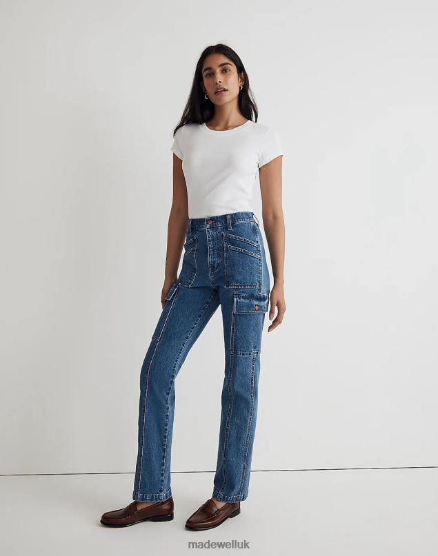 Madewell Women The '90s Straight Cargo Jean Clothing Densmore Wash 8P4862500