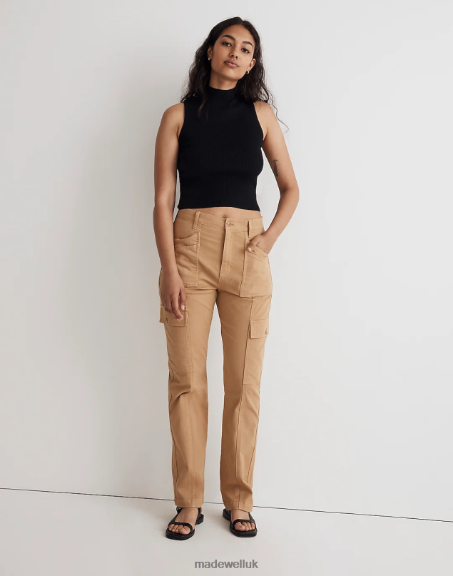 Madewell Women The Curvy Garment-Dyed '90s Straight Cargo Pant Clothing Sand Dune 8P4862454