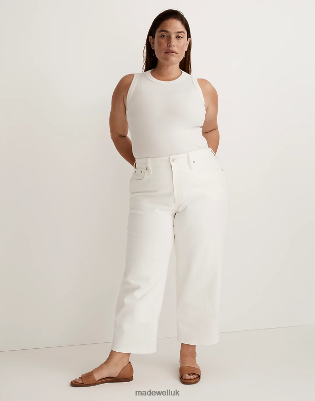 Madewell Women The Plus Perfect Vintage Wide-Leg Crop Jean Clothing Tile White 8P4862543