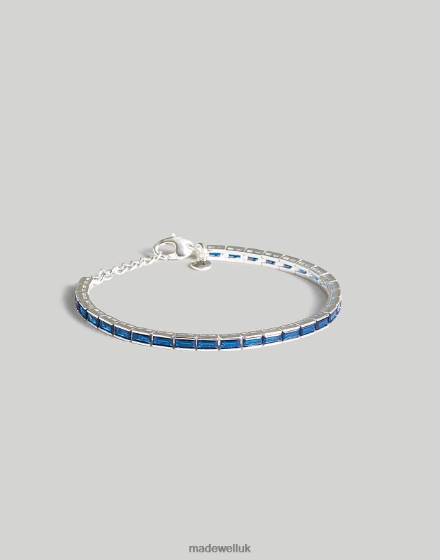 Madewell Women The Tennis Collection Baguette Crystal Bracelet Jewelry Polished Silver 8P486827