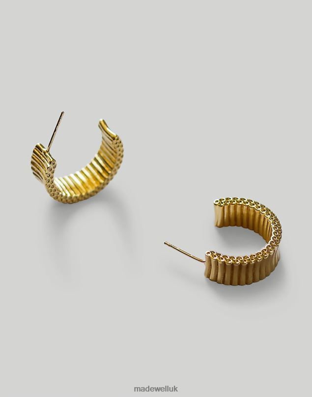 Madewell Women Abcrete & Co. Chunky Striped Hoop Earrings Jewelry Gold 8P4861450