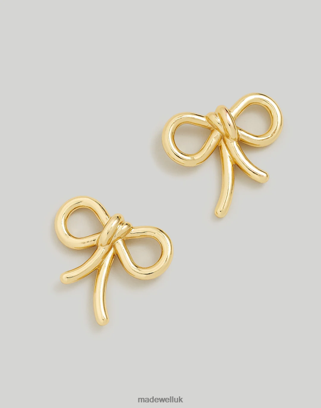 Madewell Women Bow Stud Statement Earrings Jewelry Vintage Gold 8P486842