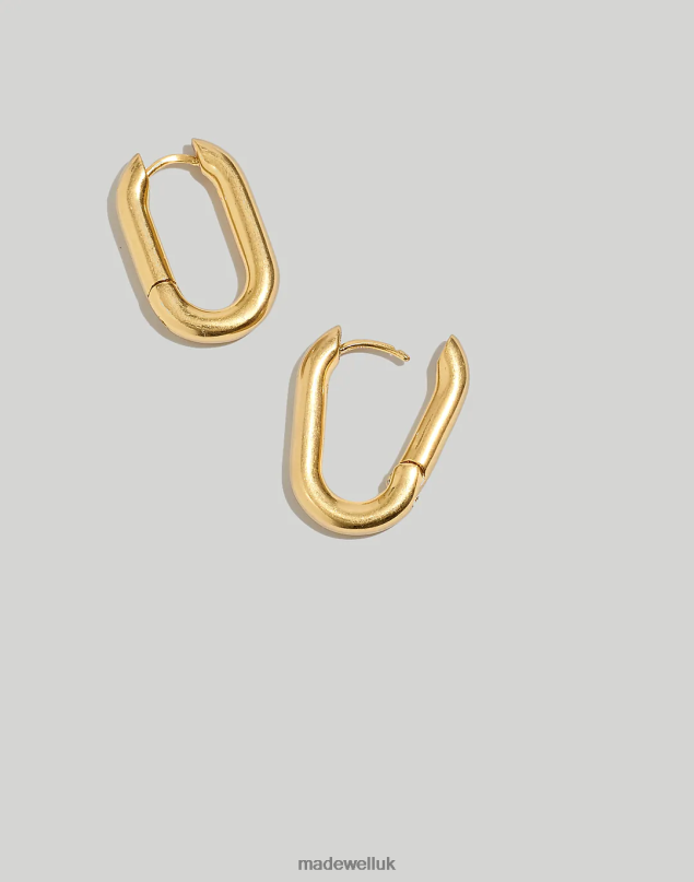 Madewell Women Carabiner Hoop Earrings Jewelry Polished Silver 8P486895
