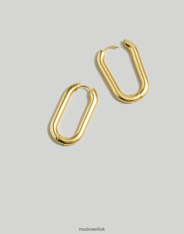 Madewell Women Carabiner Hoop Earrings Jewelry Vintage Gold 8P486847