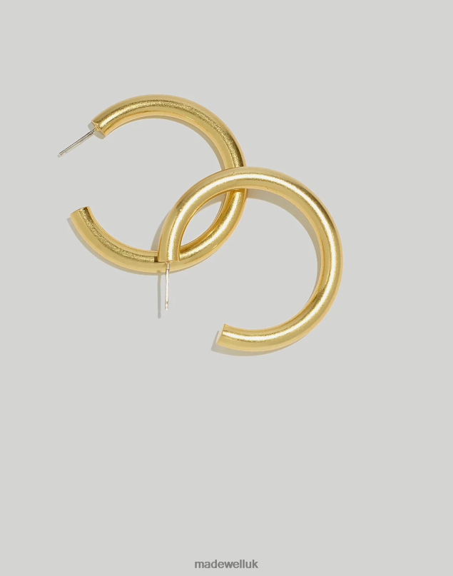 Madewell Women Chunky Hoop Earrings Jewelry Vintage Gold 8P486908