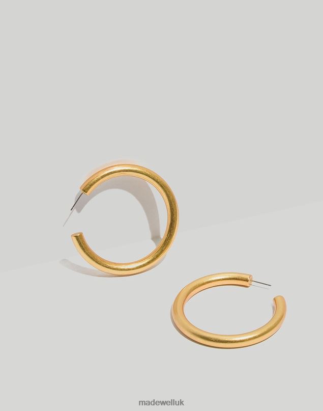 Madewell Women Chunky Oversized Hoop Earrings Jewelry Vintage Gold 8P486916