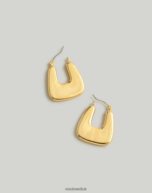 Madewell Women Chunky Triangle Hoop Earrings Jewelry Polished Silver 8P486875