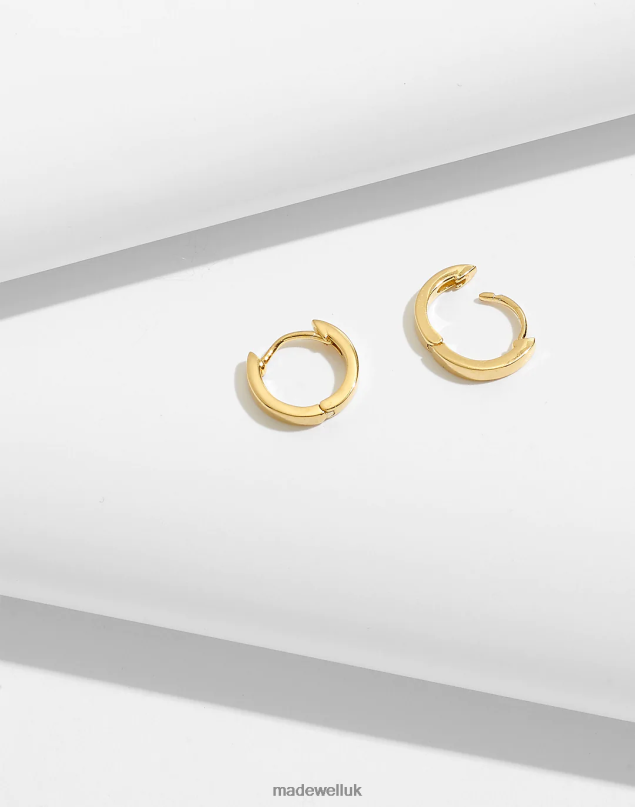 Madewell Women Delicate Collection Demi-Fine Huggie Mini Hoop Earrings Jewelry 14K Gold 8P486761