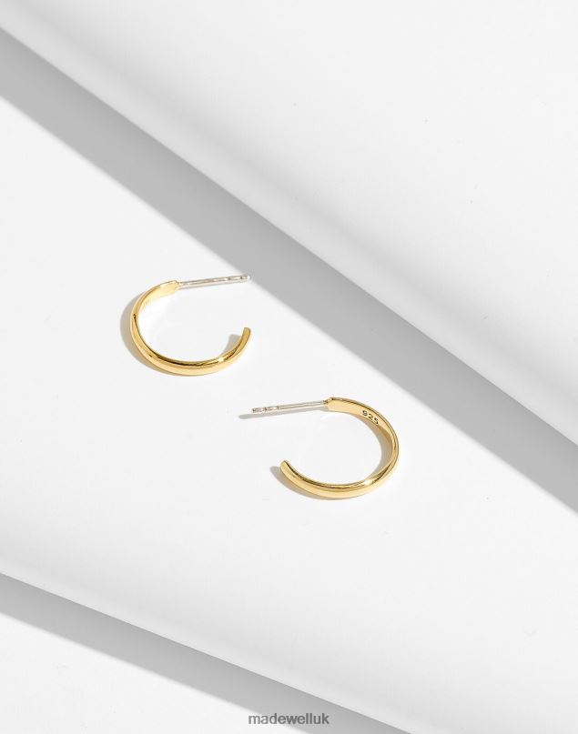 Madewell Women Delicate Collection Demi-Fine Plated Hoop Earrings Jewelry 14K Gold 8P486910