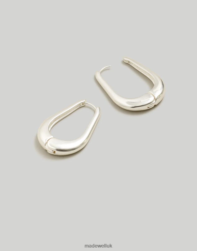 Madewell Women Droplet Hoop Earrings Jewelry Light Silver Ox 8P486851