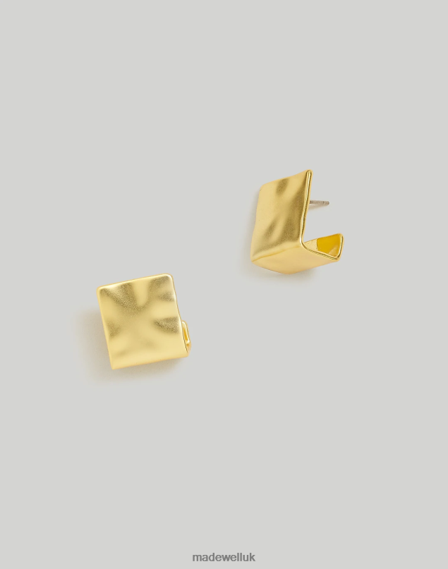 Madewell Women Hammered Statement Stud Earrings Jewelry Vintage Gold 8P486871
