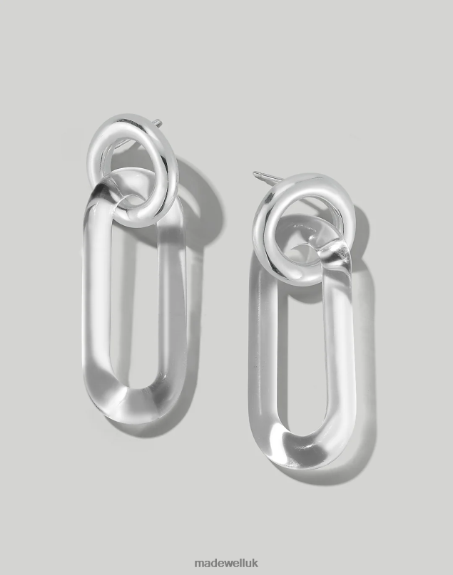 Madewell Women Jane D'Arensbourg Circle Oval Stud Earrings Jewelry Clear 8P4861459