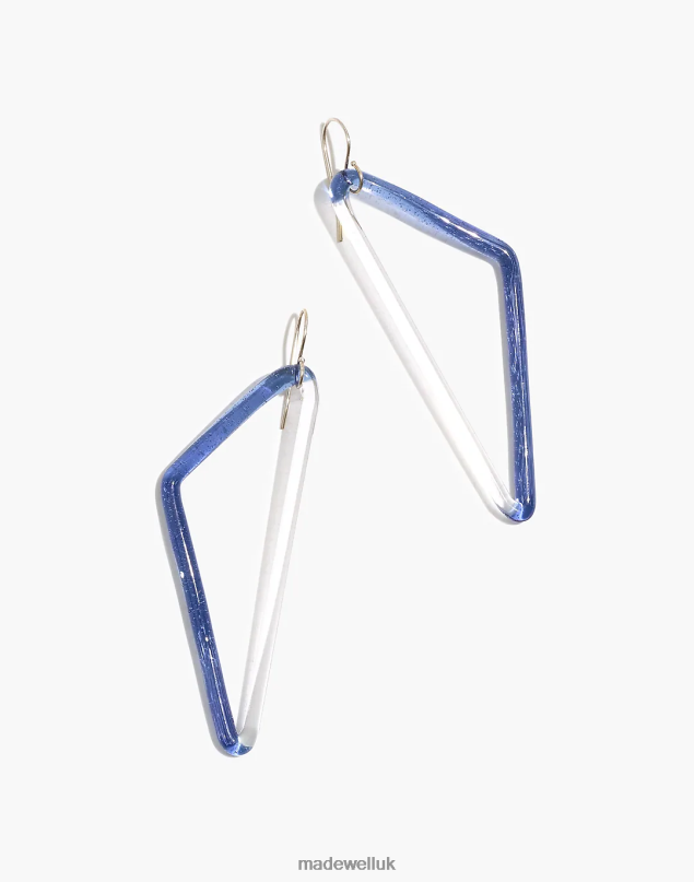 Madewell Women Jane D'Arensbourg Rhombus Cobalt and Clear Glass Earrings Jewelry Cobalt Blue 8P4861572