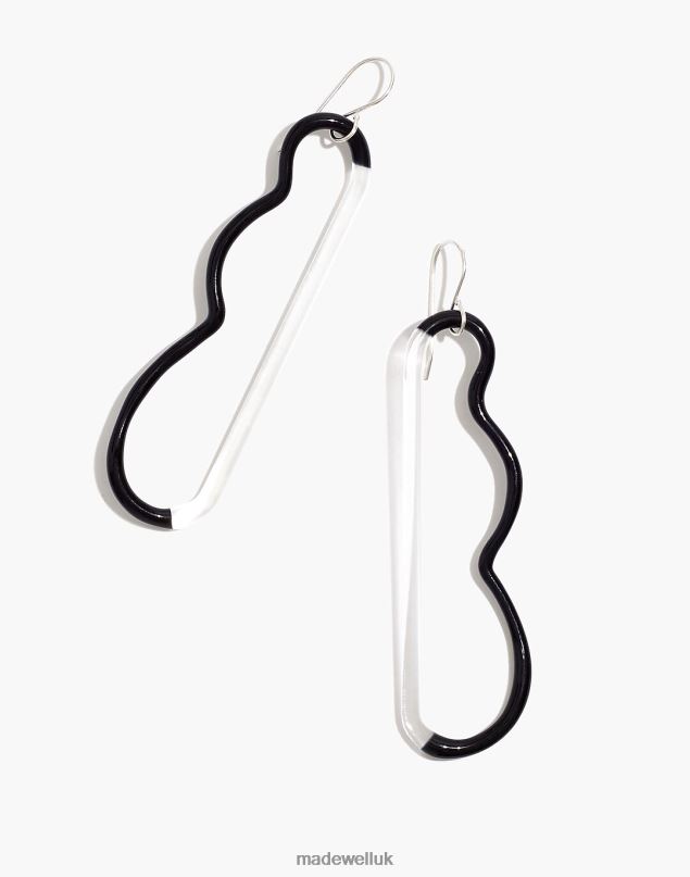 Madewell Women Jane D'Arensbourg Wave and Clear Glass Earrings Jewelry Black 8P4861570