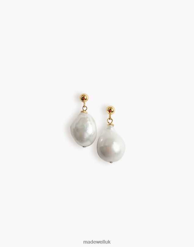 Madewell Women Kinn Baroque Pearl Drop Earrings Jewelry Gold 8P4861743