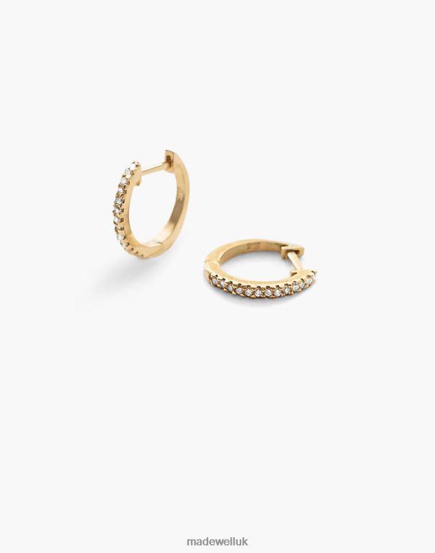 Madewell Women Kinn Diamond Pave Huggie Hoop Earrings Jewelry Gold 8P4861753