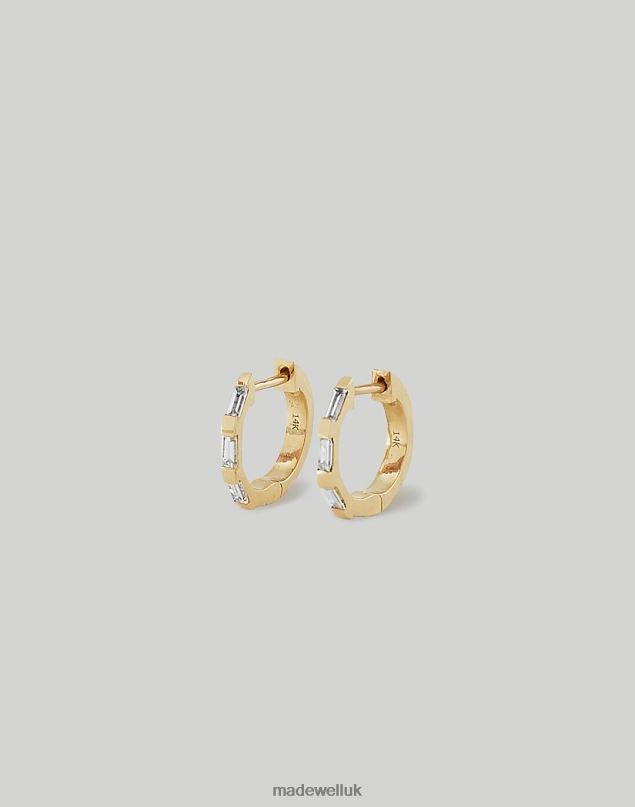 Madewell Women Kinn Ellie Baguette Diamond Huggie Earrings Accessories Gold 8P4861731