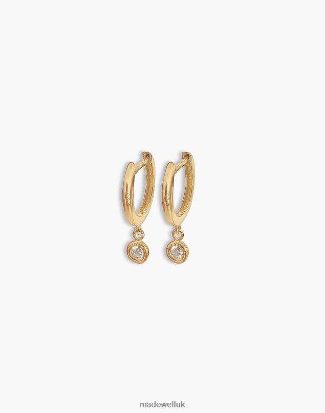 Madewell Women Kinn Kara Round Diamond Huggie Hoop Earrings Jewelry Gold 8P4861774
