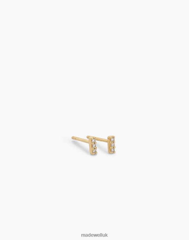 Madewell Women Kinn Penelope I Diamond Bar Stud Earrings Jewelry Gold 8P4861767