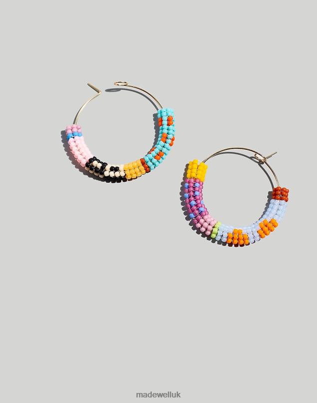 Madewell Women Kisiwa Beaded Cuerda Hoop Earrings Jewelry Multi 8P4861515