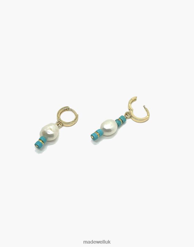 Madewell Women MIJU Freshwater Pearl Boneyard Earrings Jewelry Turquoise 8P4861923