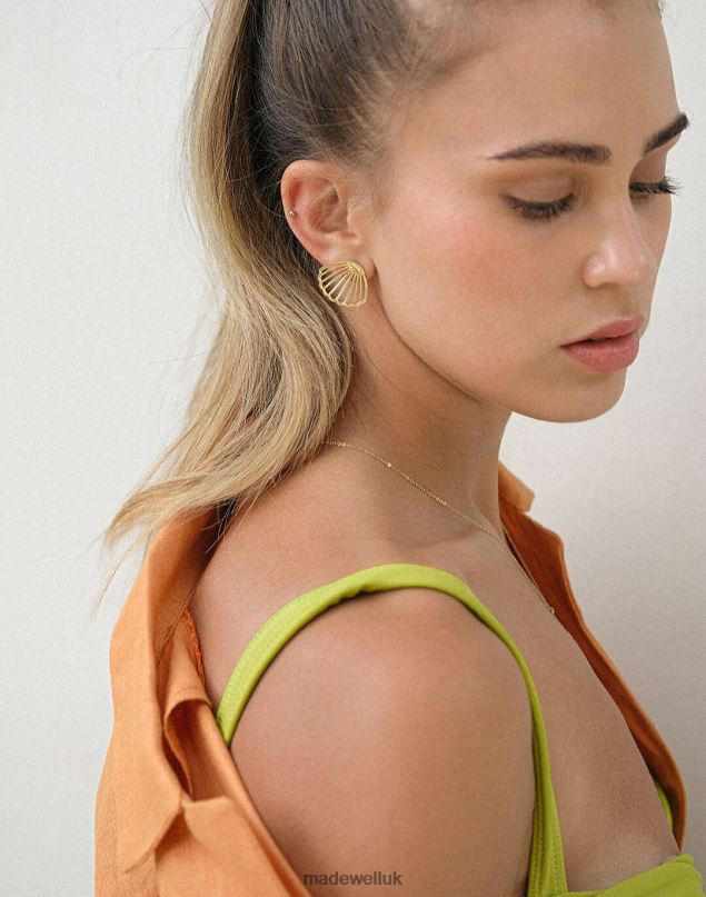 Madewell Women MUNS Concha Earrings Jewelry Gold 8P4861980