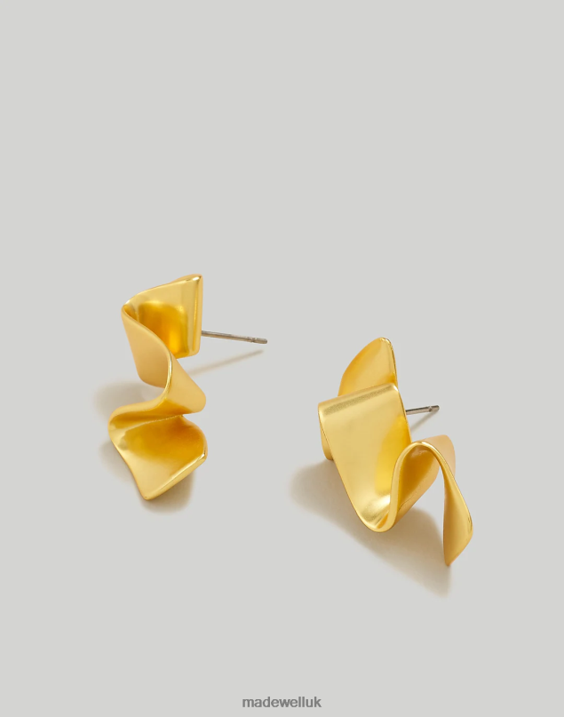 Madewell Women Metal Ribbon Statement Earring Jewelry Vintage Gold 8P486925