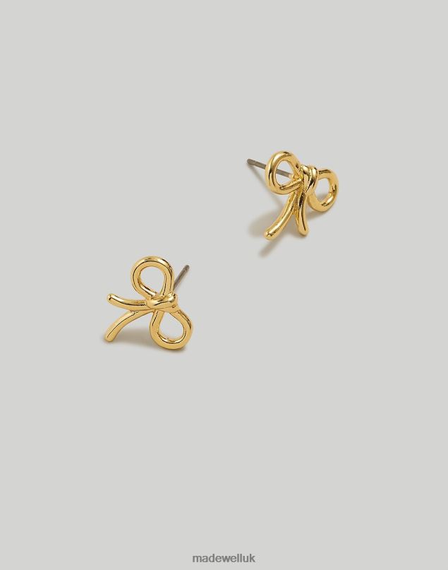Madewell Women Mini Bow Stud Earrings Jewelry Pale Gold 8P486838