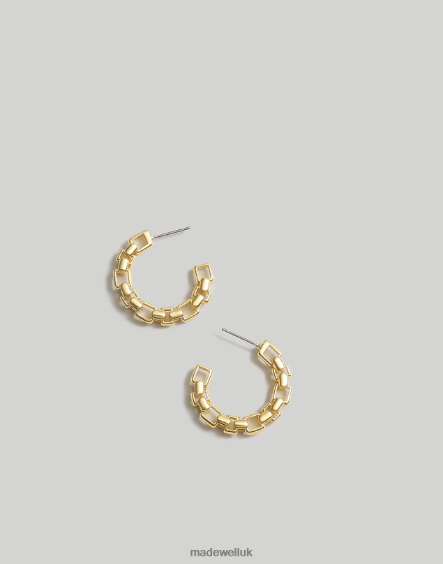 Madewell Women Mixed Chain Hoop Earrings Jewelry Vintage Gold 8P486865