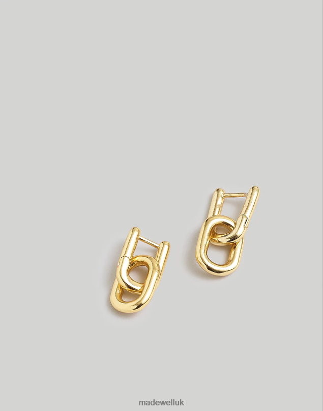 Madewell Women Modular Carabiner Hoop Earrings Jewelry Polished Silver 8P486863