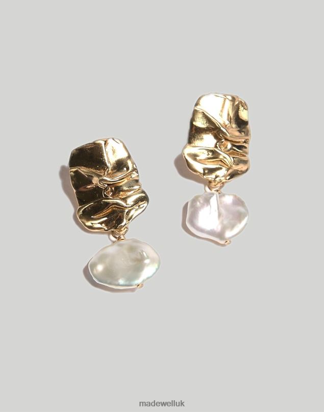 Madewell Women Odette Fender with Pearl Earrings Jewelry Brass 8P4862047