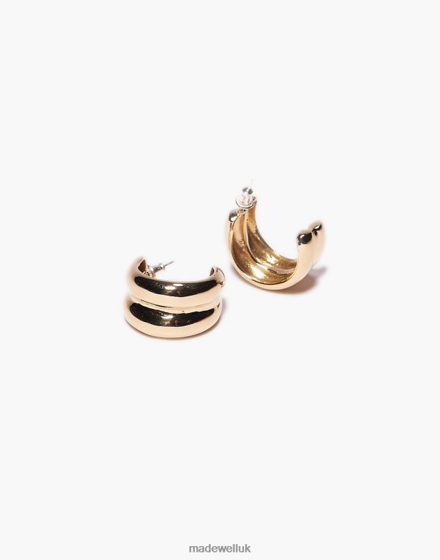 Madewell Women Odette New York Mini Double Bulle Hoop Earrings Jewelry Gold 8P486919