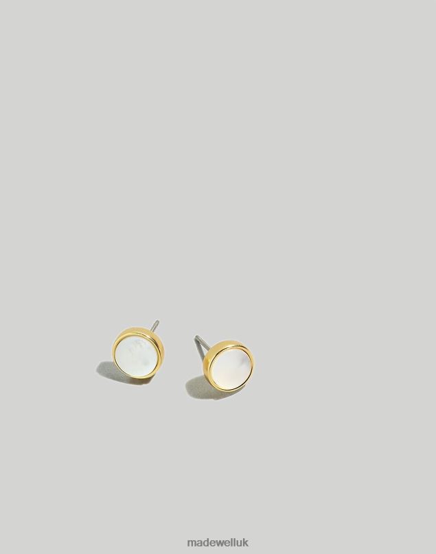 Madewell Women Pearl Oyster Stud Earrings Jewelry Vintage Gold 8P486894