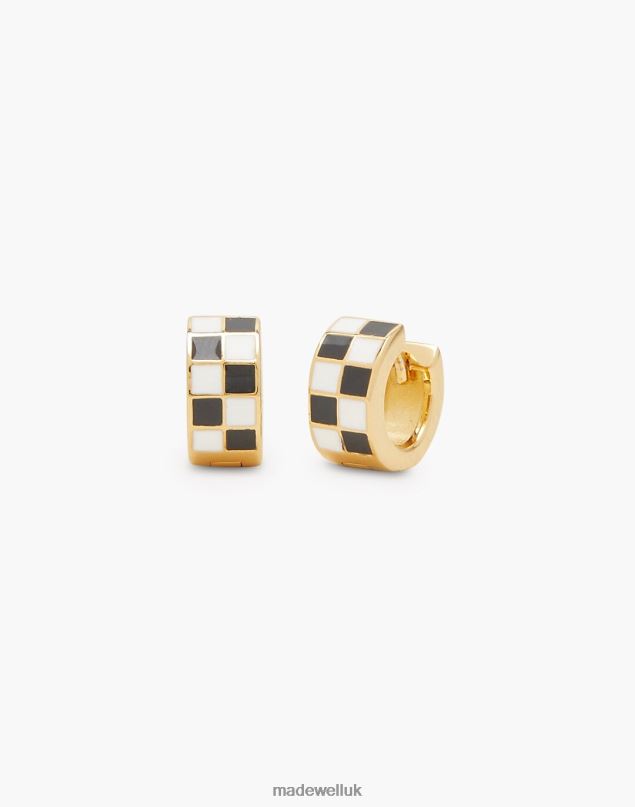 Madewell Women Petit Moments Checkered Huggies Jewelry Gold 8P4862097