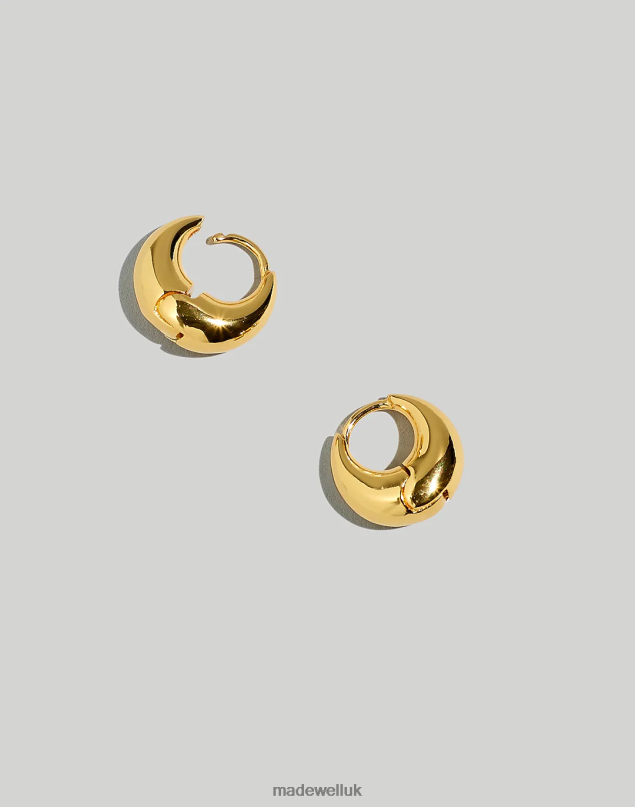 Madewell Women Puffy Hoop Earrings Jewelry Polished Gold 8P486898