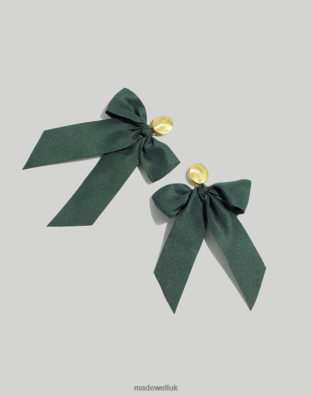 Madewell Women Satin Bow Statement Earrings Jewelry Almost Black 8P486909
