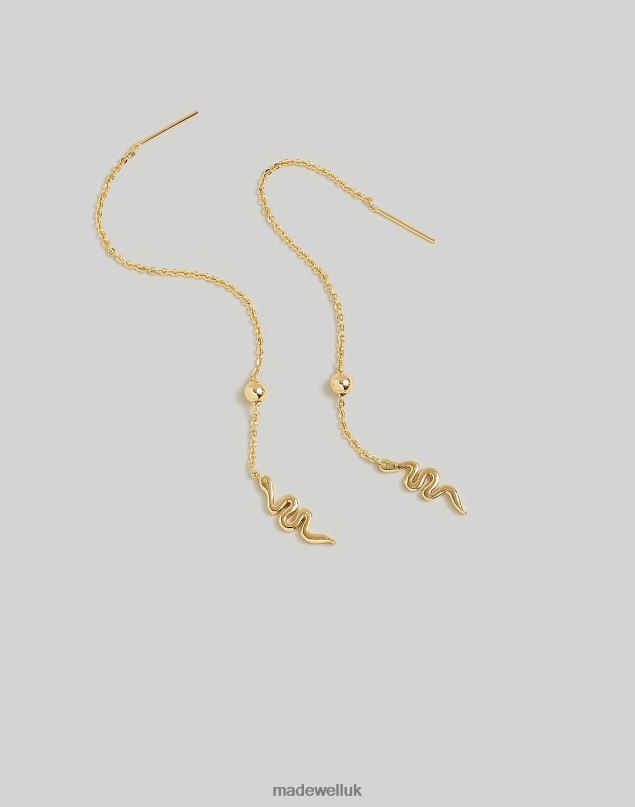 Madewell Women Snake Threader Earrings Jewelry Pale Gold 8P486923