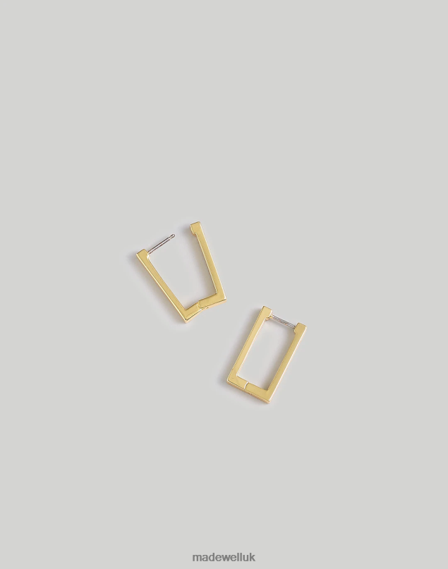 Madewell Women Square Huggie Hoop Earrings Jewelry Vintage Gold 8P486904