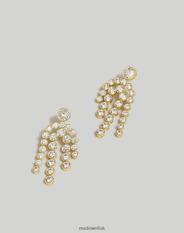 Madewell Women The Tennis Collection Bezel Set Crystal Statement Earrings Jewelry Pale Gold 8P486856