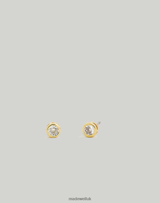 Madewell Women The Tennis Collection Bezel Set Crystal Stud Earrings Jewelry Pale Gold 8P486866