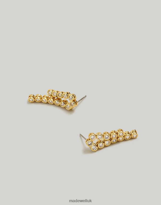 Madewell Women The Tennis Collection Bezel Set Crystal Waterfall Earrings Jewelry Pale Gold 8P486854
