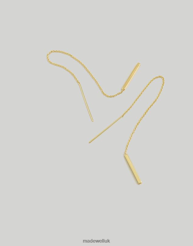 Madewell Women Threader Bar Earrings Jewelry Pale Gold 8P486892