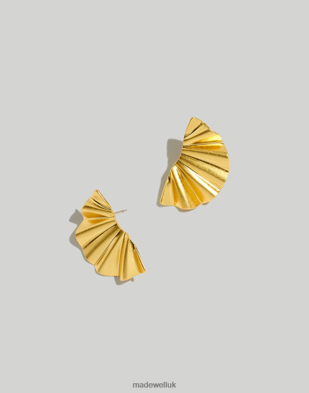 Madewell Women Wavy Statement Earrings Jewelry Vintage Gold 8P486901