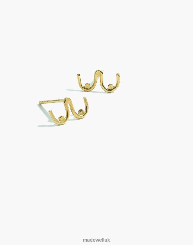 Madewell Women YEAR 901 Vermeil Boob Earrings Jewelry Gold 8P4862451