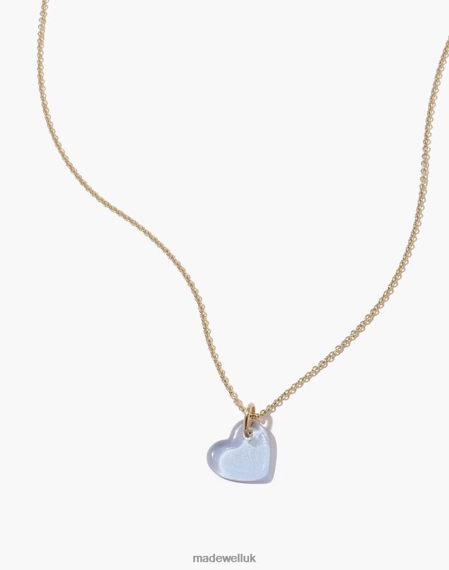 Madewell Women CLED Heart Charm Necklace Jewelry Light Blue 8P4861817