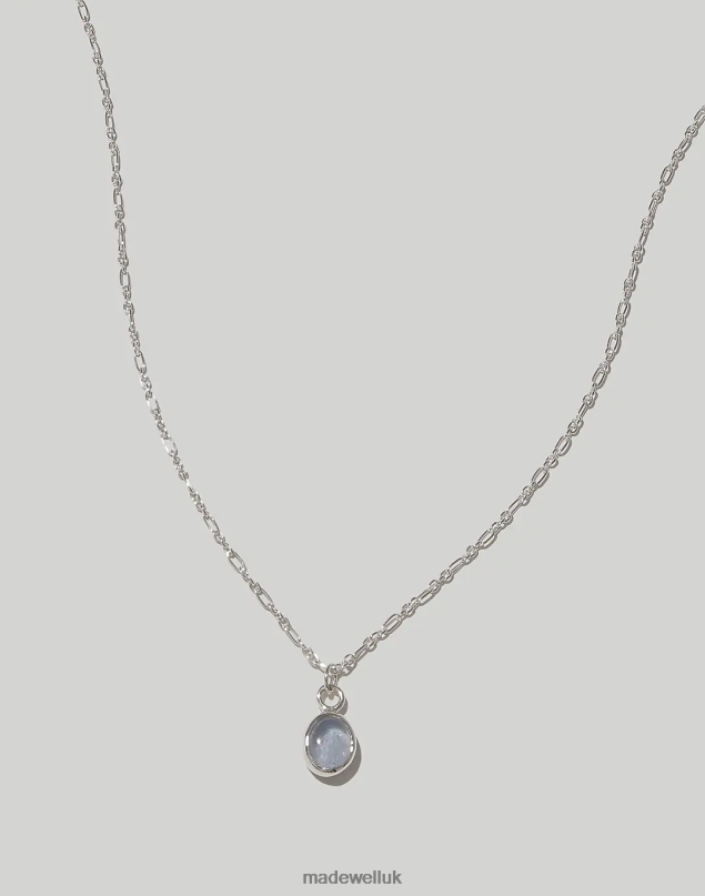 Madewell Women CLED Oval Charm Necklace Jewelry Light Blue 8P4861800