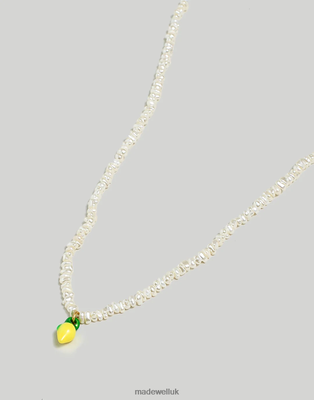 Madewell Women Enamel Lemon Pendant Necklace Jewelry Chamomile 8P486966